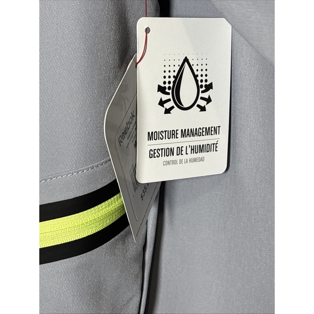 Reebok Classic Mens Grey Neon Full Zip Hooded Windbreaker Jacket REM251JK02 M - Picture 15 of 15